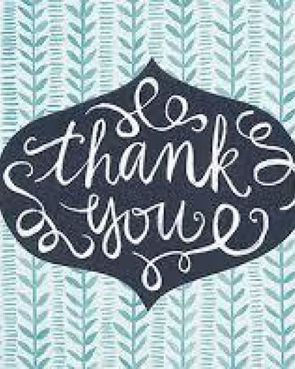 Thank You Card Square Small - Pack Of 25 Standard You Card
