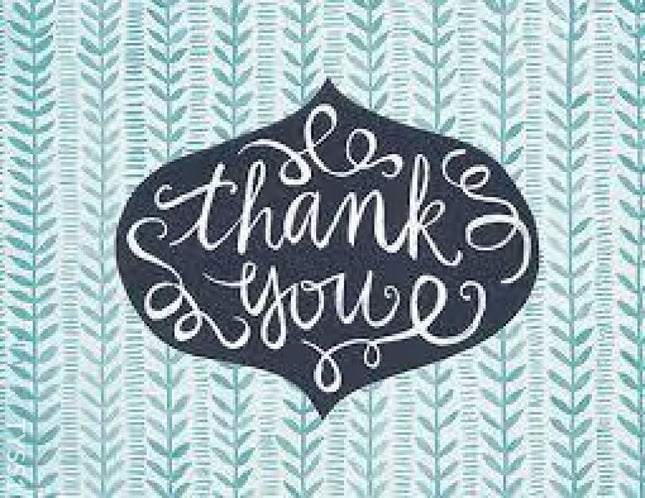 Thank You Card Square Small - Pack Of 25 Standard You Card