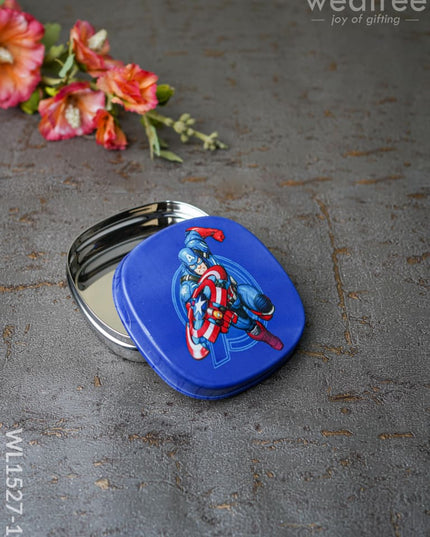 Tiffin Box With Cartoon Engraved - (4.5In X 1In) Wl1527 Chocolate Captain America 1 In) Kids Utility