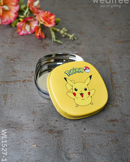 Tiffin Box With Cartoon Engraved - (4.5In X 1In) Wl1527 Chocolate Pokemon 1 In) Kids Utility