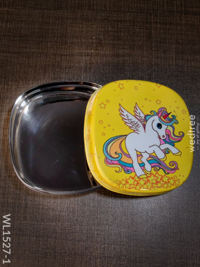 Tiffin Box With Cartoon Engraved - (4.5In X 1In) Wl1527 Kids Utility