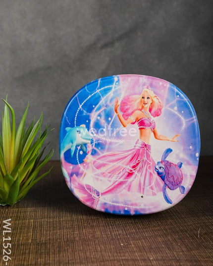 Tiffin Box With Cartoon Engraved - (5In X 1.5In) Wl1526 Chocolate Barbie -(5In Kids Utility