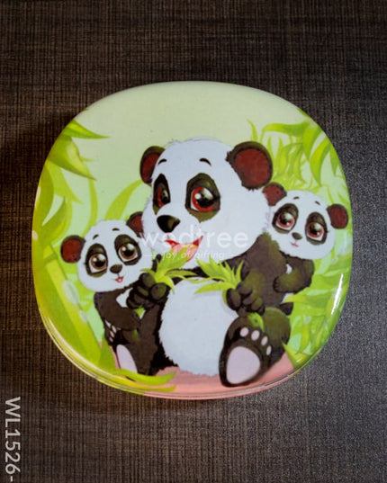 Tiffin Box With Cartoon Engraved - (5In X 1.5In) Wl1526 Chocolate Panda -(5In Kids Utility