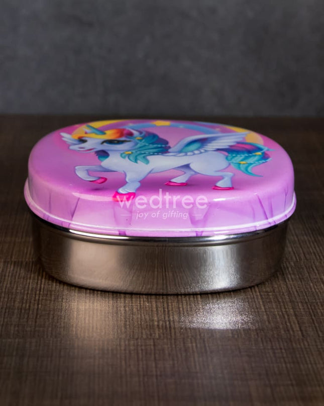 Tiffin Box With Cartoon Engraved - (5In X 1.5In) Wl1526 Kids Utility