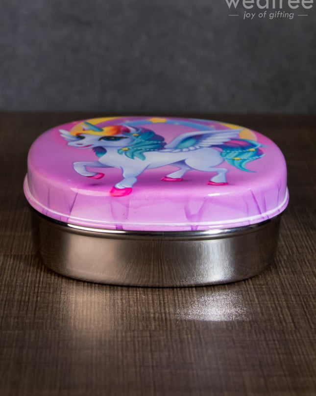 Tiffin Box With Cartoon Engraved - (5In X 1.5In) Wl1526 Kids Utility