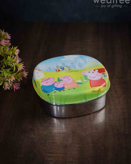 Tiffin Box With Cartoon Engraved - (6In X 2In) Wl1525 Kids Utility