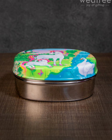 Tiffin Box With Cartoon Engraved - (6In X 2In) Wl1525 Kids Utility