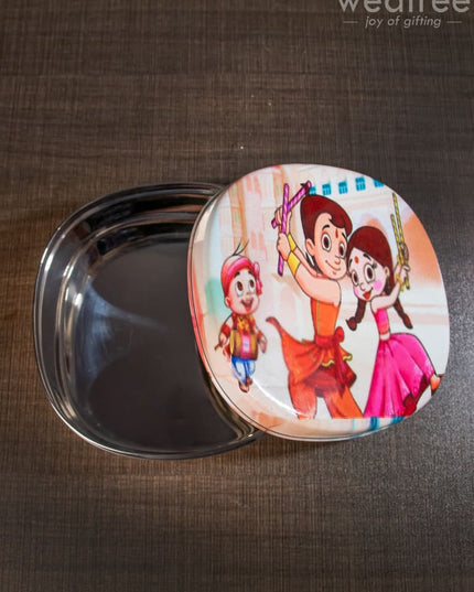 Tiffin Box With Cartoon Engraved - (6In X 2In) Wl1525 Kids Utility