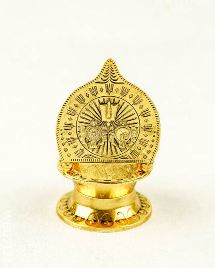 Tirupathi Balaji Gajalakshmi Vilakku - 4 inch - WBG2122-2 - White Metal Diya RG