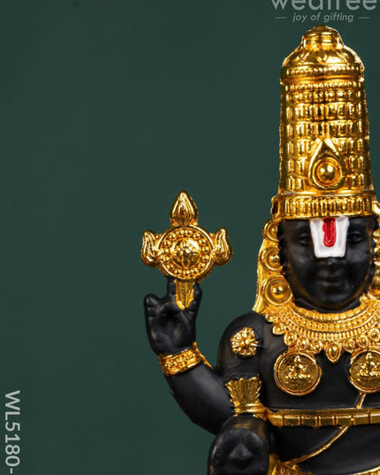 Tirupathi Balaji Idol - Gold - 6 inch - WL5180-1 - White Metal