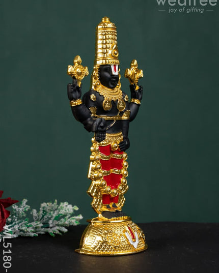 Tirupathi Balaji Idol - Gold - 6 inch - WL5180-1 - White Metal