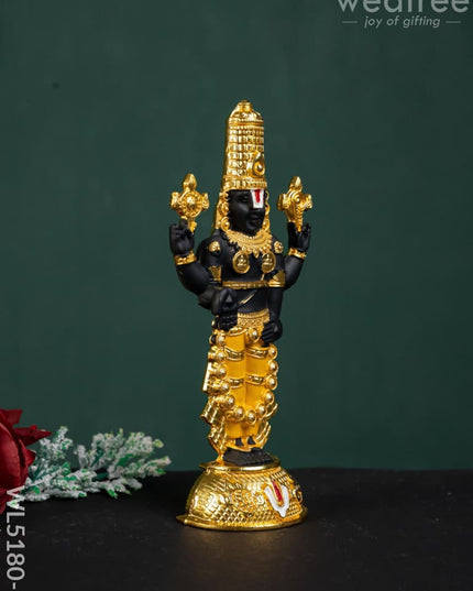 Tirupathi Balaji Idol - Gold - 6 inch - WL5180-1 - White Metal