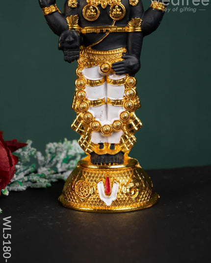 Tirupathi Balaji Idol - Gold - 6 inch - WL5180-1 - White Metal