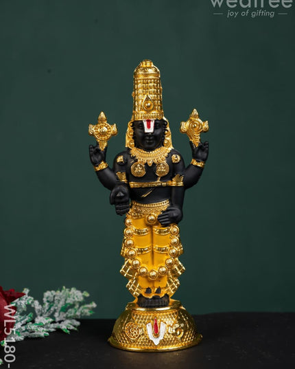 Tirupathi Balaji Idol - Gold - 6 inch - WL5180-1 - White Metal