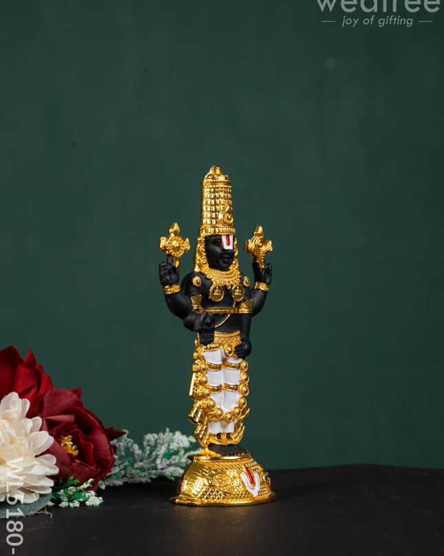 Tirupathi Balaji Idol - Gold - 6 inch - WL5180-1 - White Metal