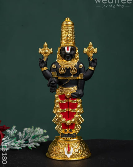 Tirupathi Balaji Idol - Gold - 6 inch - WL5180-1 - White Metal