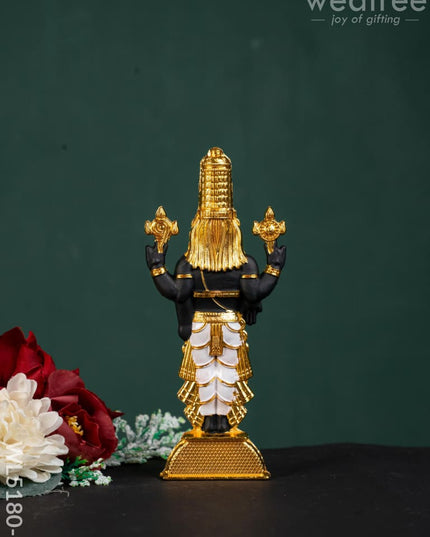 Tirupathi Balaji Idol - Gold - 6 inch - WL5180-1 - White Metal