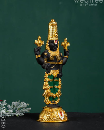 Tirupathi Balaji Idol - Gold - 6 inch - WL5180-1 - White Metal
