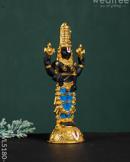 Tirupathi Balaji Idol - Gold - 6 inch - WL5180-1 - White Metal