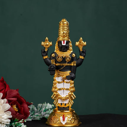 Tirupathi Balaji Idol - Gold - 6 inch - WL5180-1 - White Metal