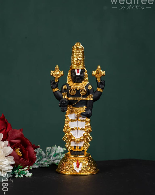 Tirupathi Balaji Idol - Gold - 6 inch - WL5180-1 - White Metal