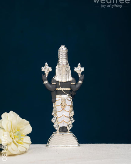 Tirupathi Balaji Idol - Silver Finish - 6 inch - WL5180-2 - White Metal