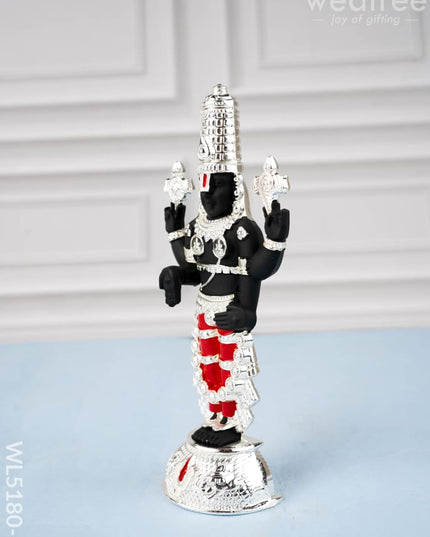 Tirupathi Balaji Idol - Silver Finish - 6 inch - WL5180-2 - White Metal