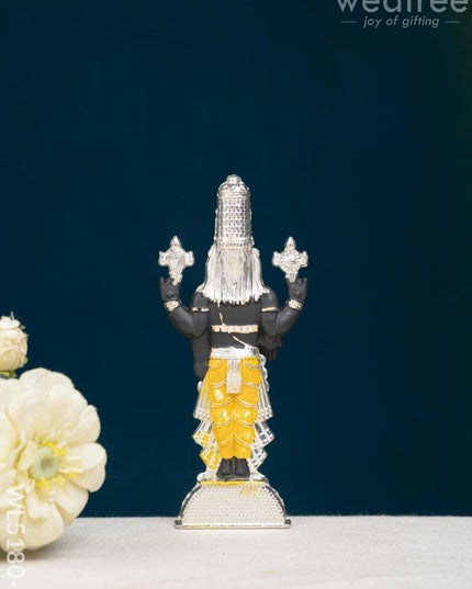 Tirupathi Balaji Idol - Silver Finish - 6 inch - WL5180-2 - White Metal
