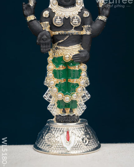 Tirupathi Balaji Idol - Silver Finish - 6 inch - WL5180-2 - White Metal