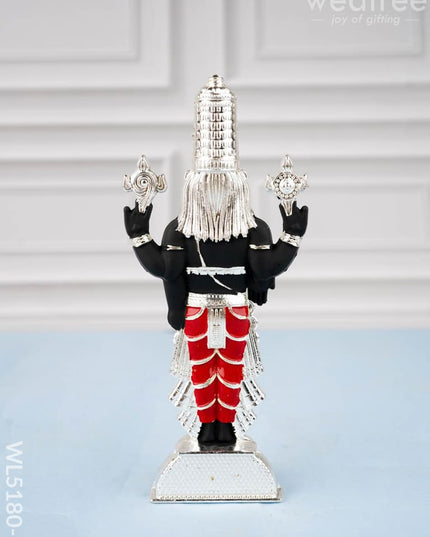 Tirupathi Balaji Idol - Silver Finish - 6 inch - WL5180-2 - White Metal