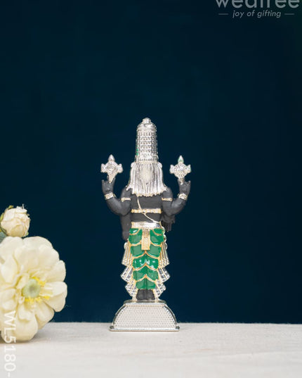 Tirupathi Balaji Idol - Silver Finish - 6 inch - WL5180-2 - White Metal