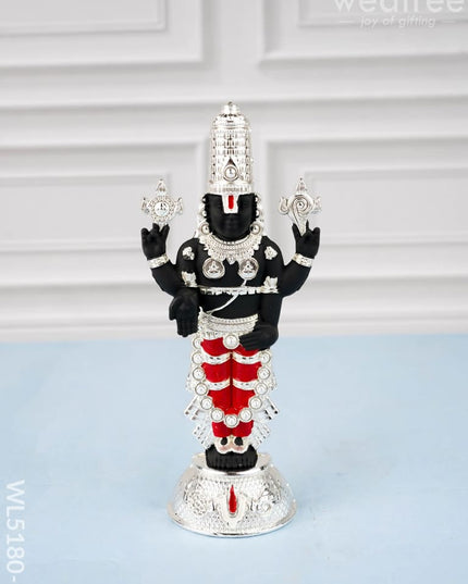 Tirupathi Balaji Idol - Silver Finish - 6 inch - WL5180-2 - White Metal