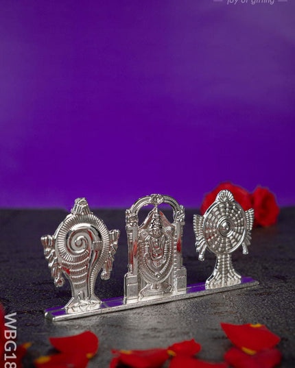 Tirupathi Balaji with Shank and Chakra Idol - Silver - WBG1843 - Murti - RG