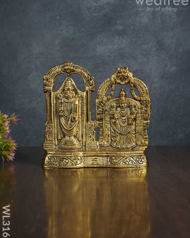 White Metal Tirupati Balaji And Padmavathi Thayar - Wl3165 Divine Figurines