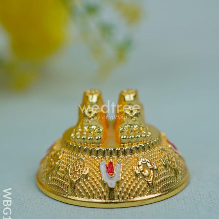Thirupathi Charan Paduka -Gold - Wbg1353-1 White Metal Figurine
