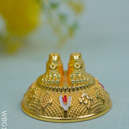 Thirupathi Charan Paduka -Gold - Wbg1353-1 White Metal Figurine