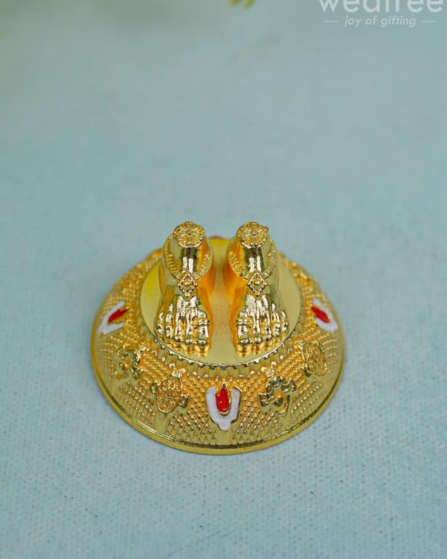 Thirupathi Charan Paduka -Gold - Wbg1353-1 White Metal Figurine