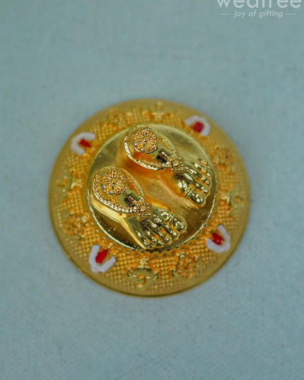 Thirupathi Charan Paduka -Gold - Wbg1353-1 White Metal Figurine