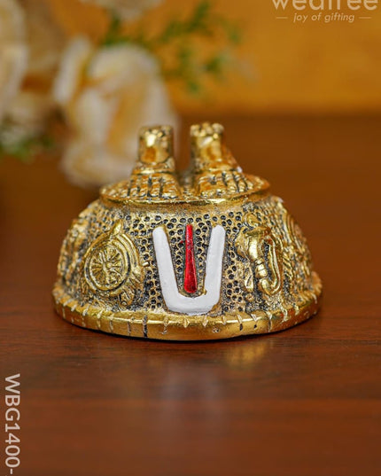 White Metal - Tirupati Balaji Charan Paduka Wbg1400 Gold Murti Rg