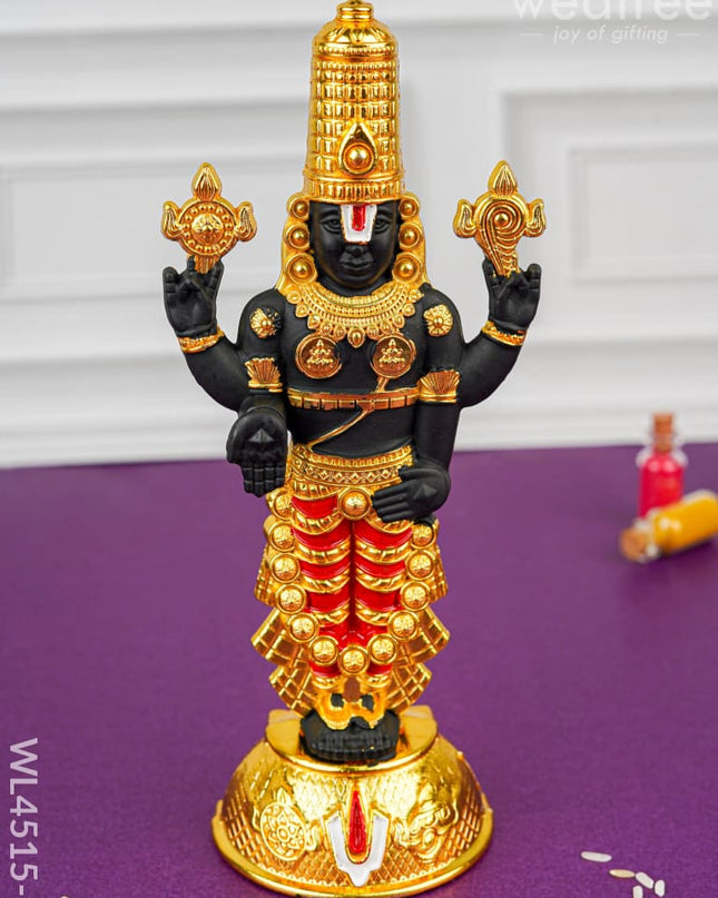 Tirupati Balaji Idol - Gold Finish - WL4515-1 - White Metal