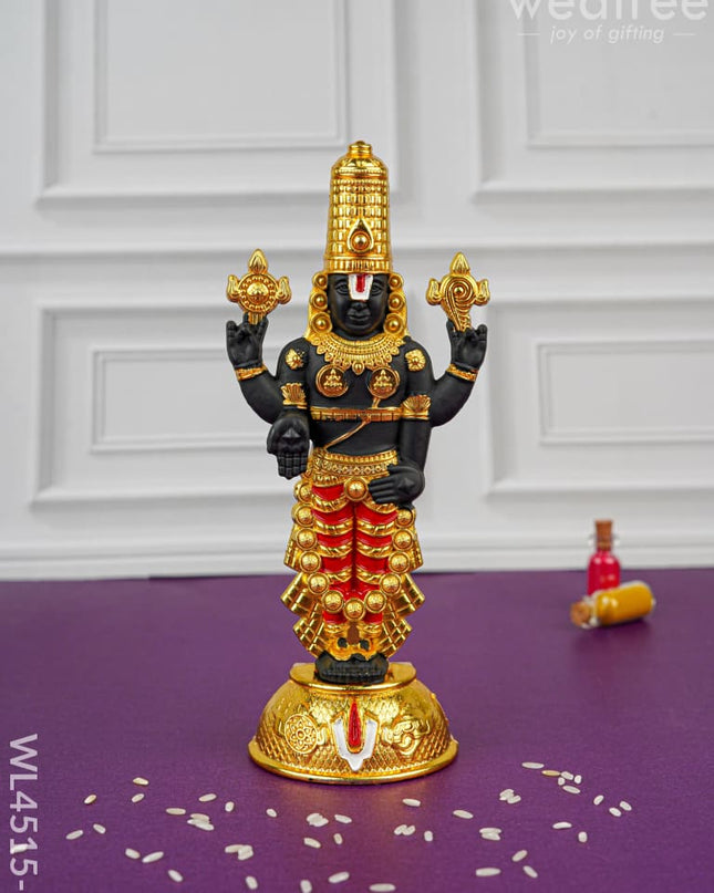 Tirupati Balaji Idol - Gold Finish - WL4515-1 - White Metal