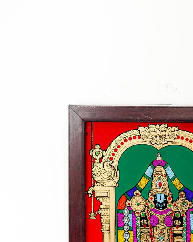 Tirupati Balaji Glass Reverse Painting Frame - 8 X 6 Inch Wl4561 Frames