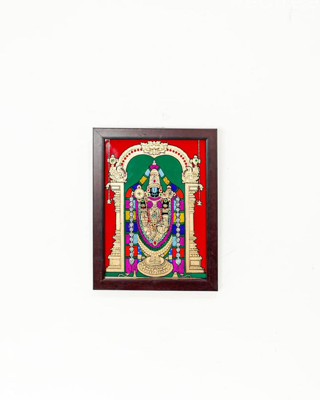 Tirupati Balaji Glass Reverse Painting Frame - 8 X 6 Inch Wl4561 Frames
