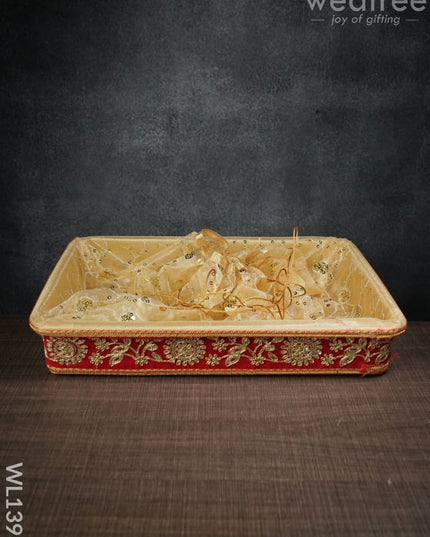 Tissue Holder With Floral Thread Work -(16 X 12 Inches) - Wl1393 Dining Essentials
