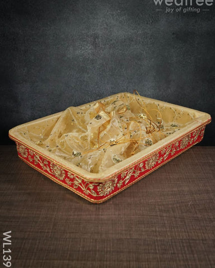 Tissue Holder With Floral Thread Work -(16 X 12 Inches) - Wl1393 Dining Essentials