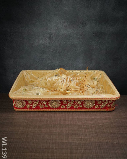 Tissue Holder With Floral Thread Work -(16 X 12 Inches) - Wl1393 Dining Essentials