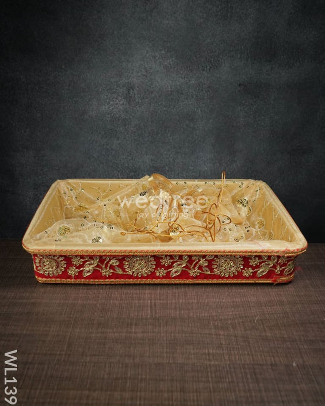 Tissue Holder With Floral Thread Work -(16 X 12 Inches) - Wl1393 Dining Essentials