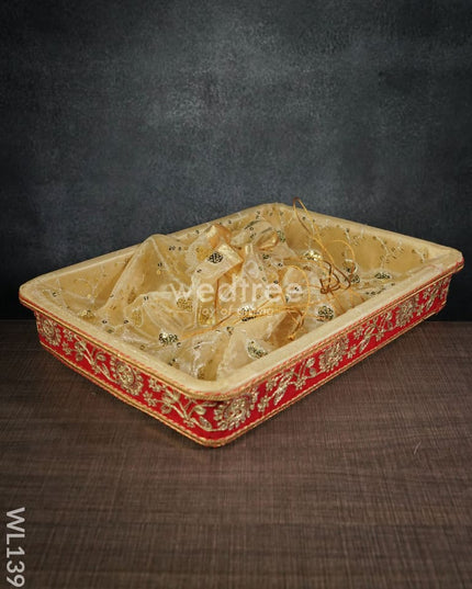 Tissue Holder With Floral Thread Work -(16 X 12 Inches) - Wl1393 Dining Essentials