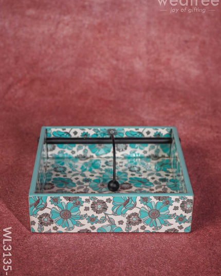 Digital Printed Tissue Holder - Wl3135 Floral Design Wooden Utility