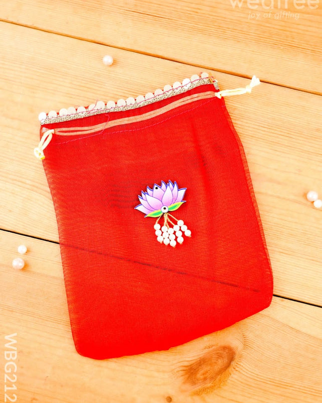 Tissue String Bag with Lotus - WBG2127 - String Bags